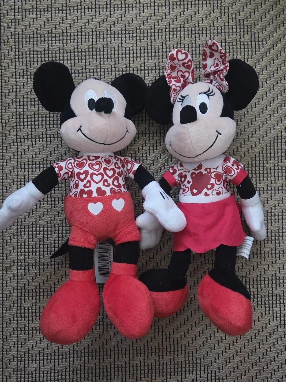 Disney Mickey and Minnie Plush Pair in Black, White & Red